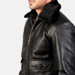 Airin G-1 Black Leather Bomber Jacket