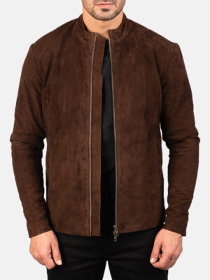 Charcoal Mocha Suede Biker Jacket