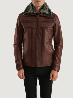 Evan Hart Fur Brown Leather Jacket