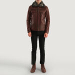 Evan Hart Fur Brown Leather Jacket