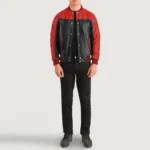 Terrance Black & Red Leather Varsity Jacket