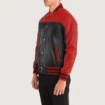 Terrance Black & Red Leather Varsity Jacket