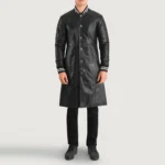 Wilde Black Leather Varsity Coat