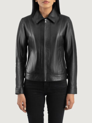 Vixen Black Classic Collar Leather Jacket