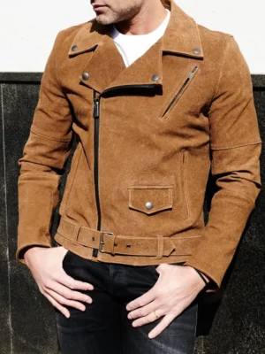 Men's Genuine Brown Suede Leather Jacket