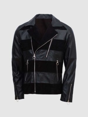 Men Party Wear Black Leather Jacket