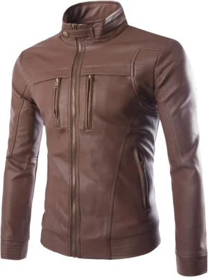 Men's Vintage Motorcycle Riding Leather Jacket