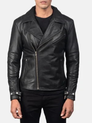 Men's Raiden Black Leather Biker Jacket