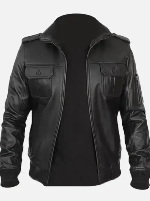 Men's Vintage Leather Bomber Jacket