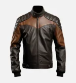 Men's Black Brown Biker Stylish Leather Jacket